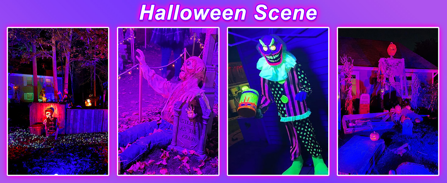 Akpgf 12W Black Light Spotlight, IP66 Waterproof Outdoor Black Light Spot Light Halloween Landscape Lighting with US Plug, Ideal for Glow Party Body Painting Glow in The Dark Yard Garden Decor(4Pack)